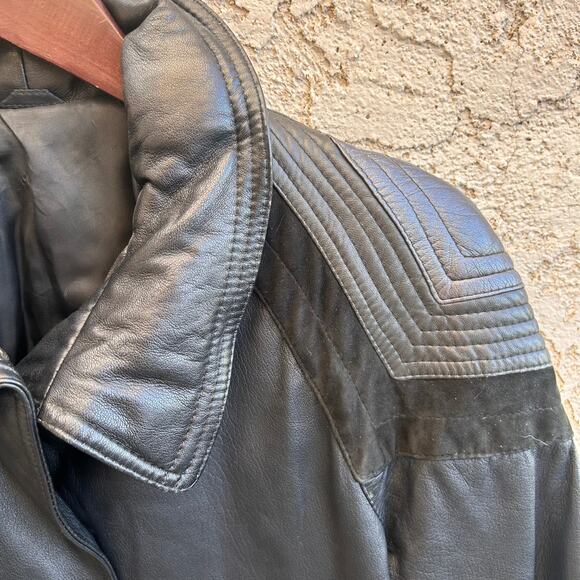 La Matta Vintage Leather Bomber Jacket Size Womens Small - Picture 4 of 6